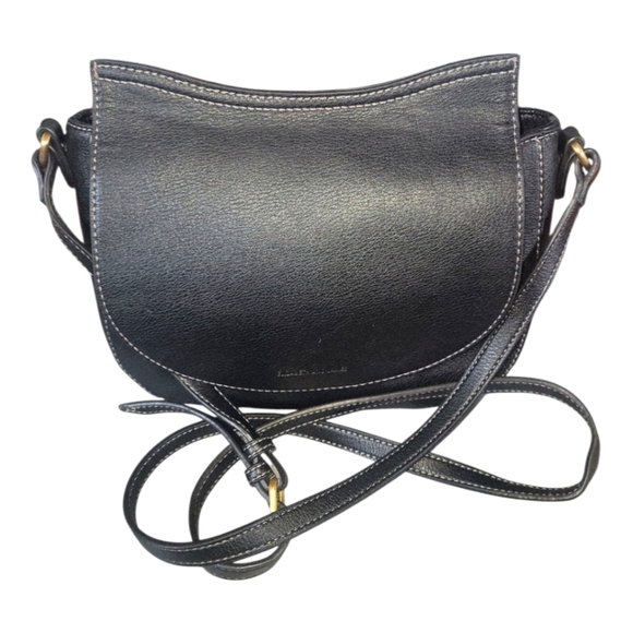 Elizabeth and James Black  Pebbled Vegan  Leather Crossbody Bag - Picture 1 of 11
